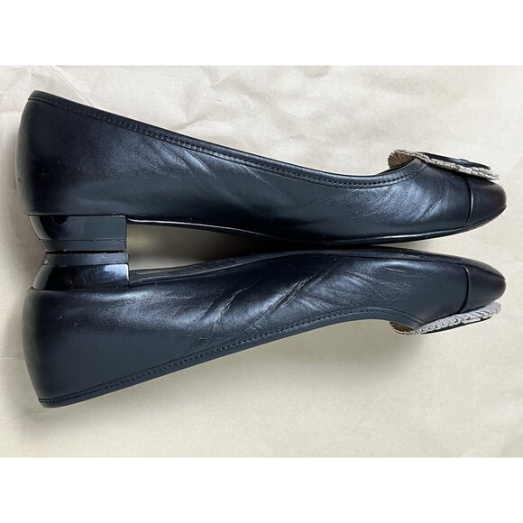 TORY BURCH Black Chelsea Leather Ballet Flats Shoes Womens Sz 6 M‎ Original Box - Picture 9 of 15